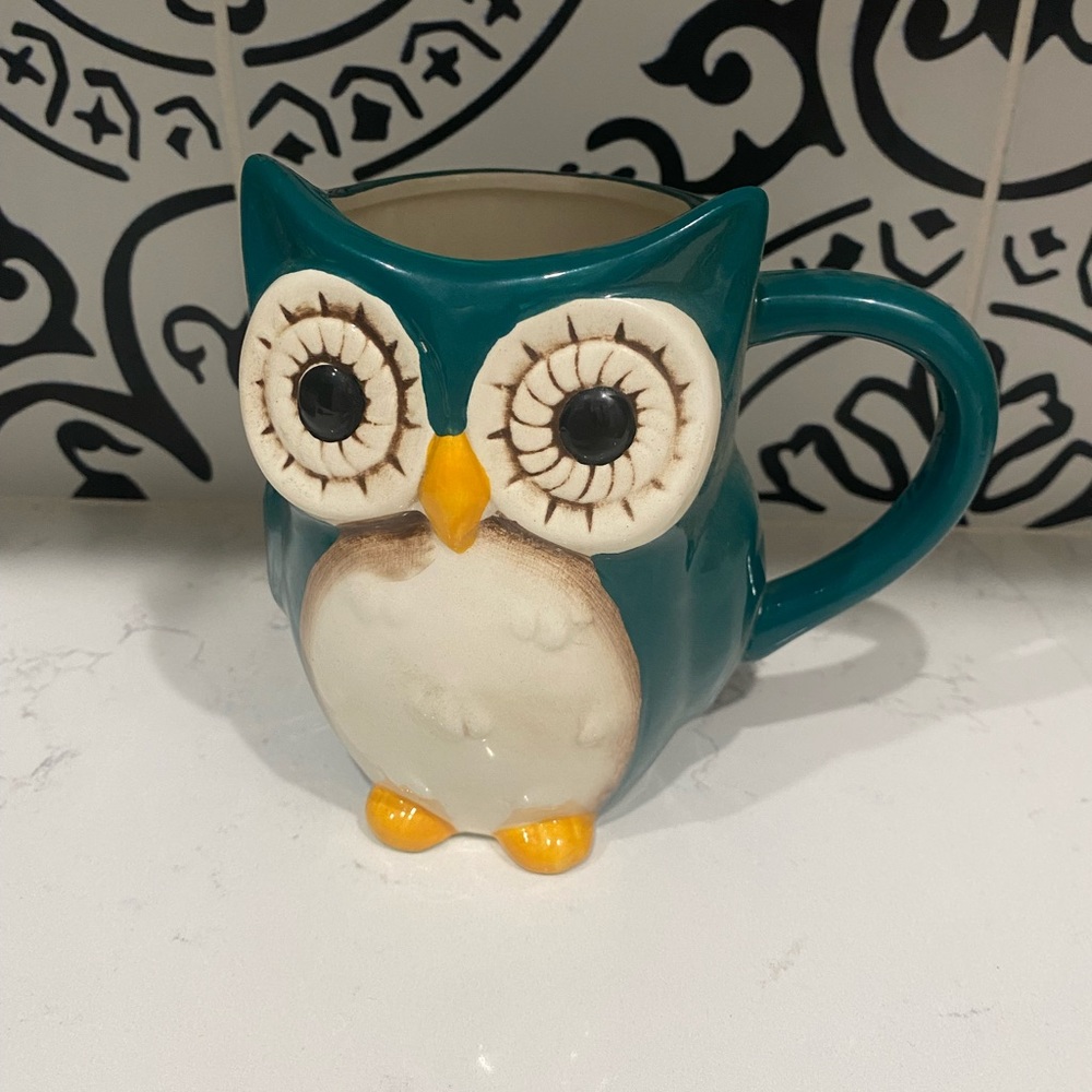 Large Ceramic Owl Mug, Green 16oz Great Gatherings